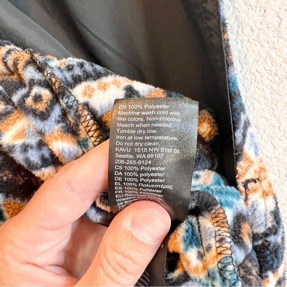 KAVU Pocatello Fleece Bib Overalls S Heritage Winds Fair Isle Nordic Snow Ski - Picture 15 of 15